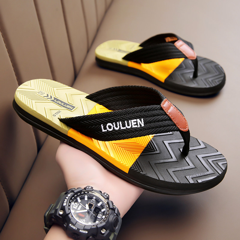 Slippers men wear summer beach clip-on men's non-slip sports flip-flops men's trend outdoor Vietnamese sandals