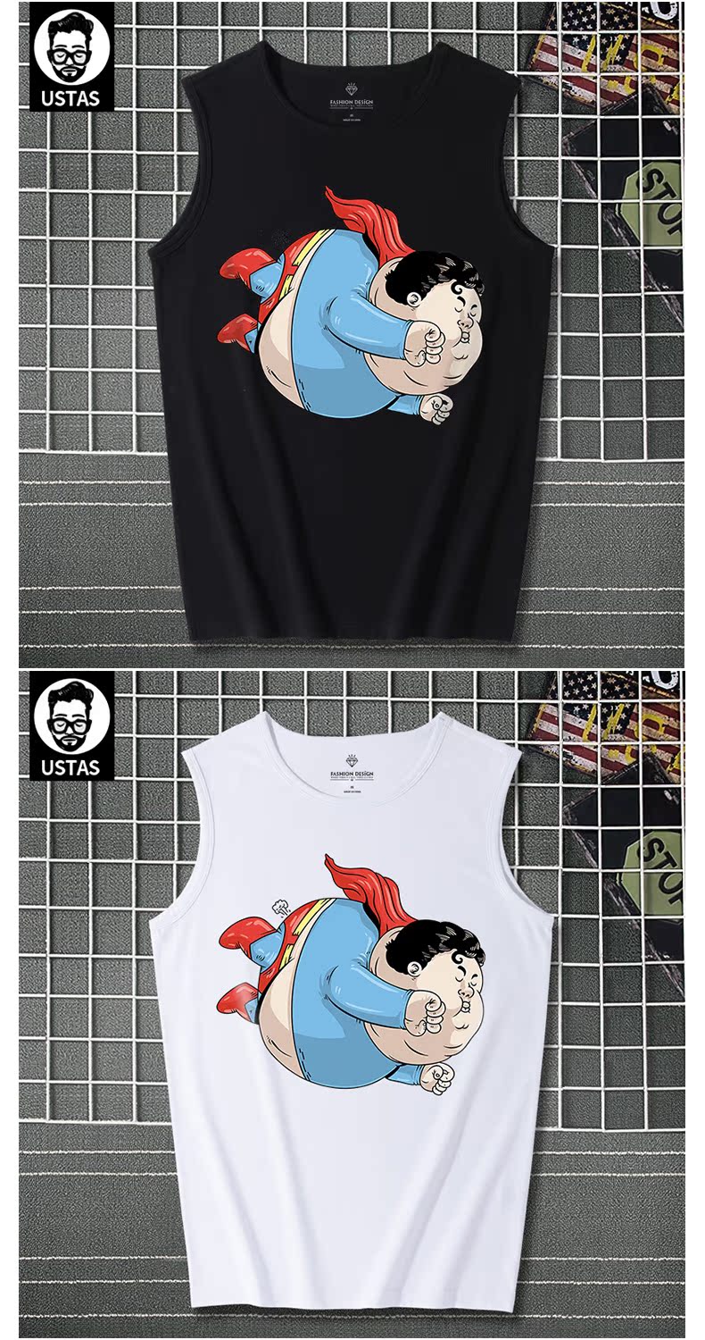 Áo vest nam không tay nam size lớn đi biển 2019 hè mới cộng với phân bón để tăng chất liệu cotton thể thao - Áo vest cotton áo vest nam tuổi 50