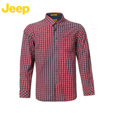 Рубашка мужская jeep/吉普旗舰正品2020新品男士休闲衬衣纯棉格子秋冬款长袖衬衫 JEEP/2020