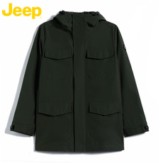 Куртка jeep/吉普2020旗舰春季新款时尚休闲中长连帽夹克外套