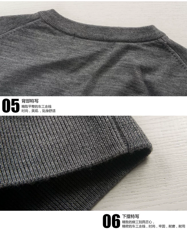 LONDON FOG / London sương mù nam kinh doanh giản dị V-cổ áo len màu rắn len đan áo len LW12KS201 - Áo len