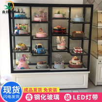 Birthday cake model display cabinet cake shop display cabinet glass window commercial shelf transparent bakery display rack