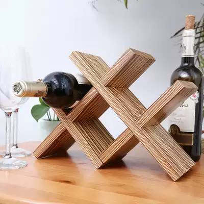 DIY creative Nordic simple desktop wine rack solid wood decoration wine rack living room craft gift decoration