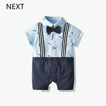 British next full moon baby summer clothes thin centenary dress outdoor baby boy one piece pure cotton