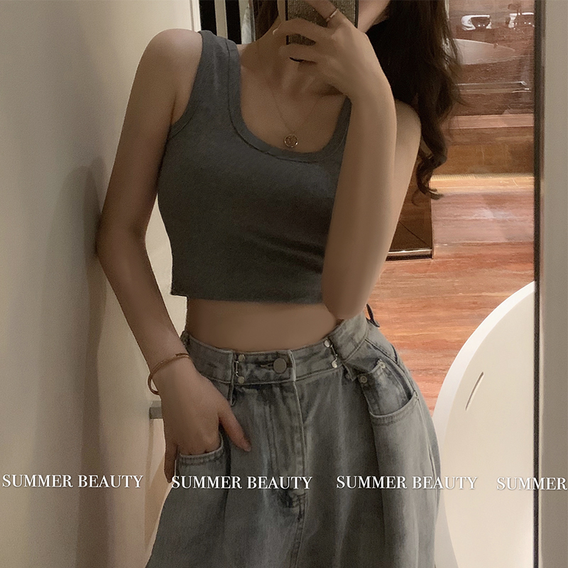 Plus-Size Inner Layering Top for Spring and Autumn, New Style Camisole for Women, Suitable for Chubby Girls, Can Be Worn Outside, Sexy Crop Top, Sports Tank Top