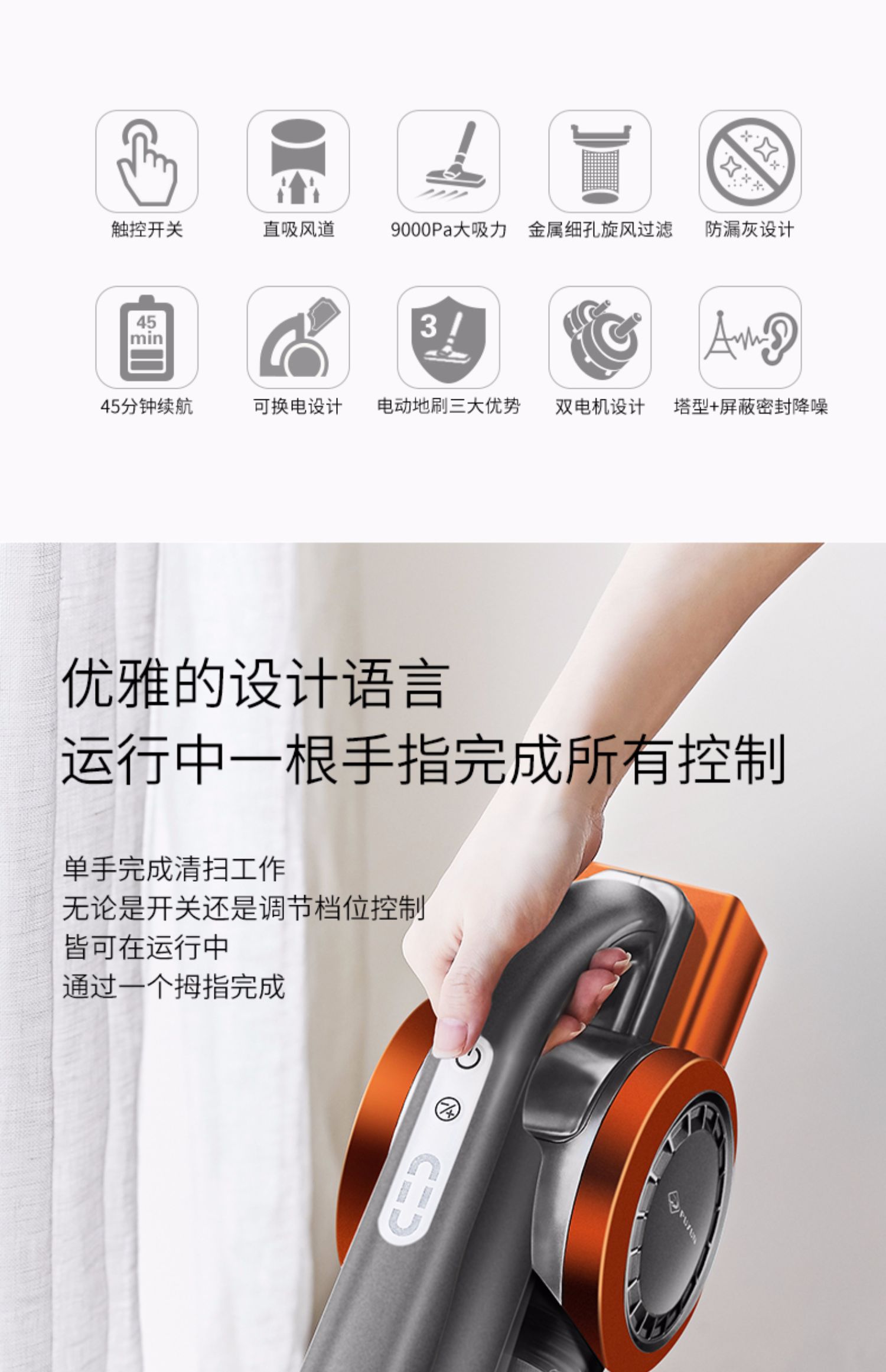 Máy hút bụi không dây hộ gia đình nhỏ cầm tay với máy khử mùi sạc không dây mạnh mẽ cực kỳ êm ái - Máy hút bụi robot hút bụi frico vc145