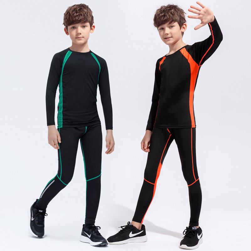 Children's tights training clothes autumn and winter long sleeved sportswear sets basketball football fast clothes bottoming fitness clothes men