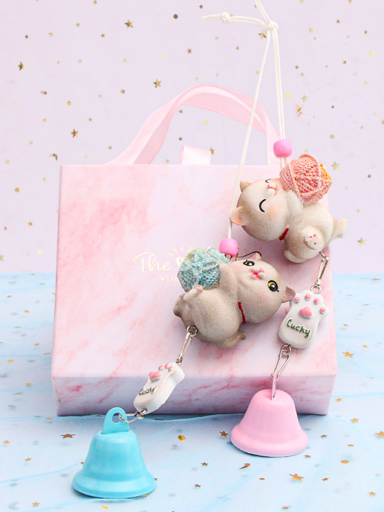 Summer cat wind chimes jingle door ornaments girls children's room car send children girls birthday gift girl