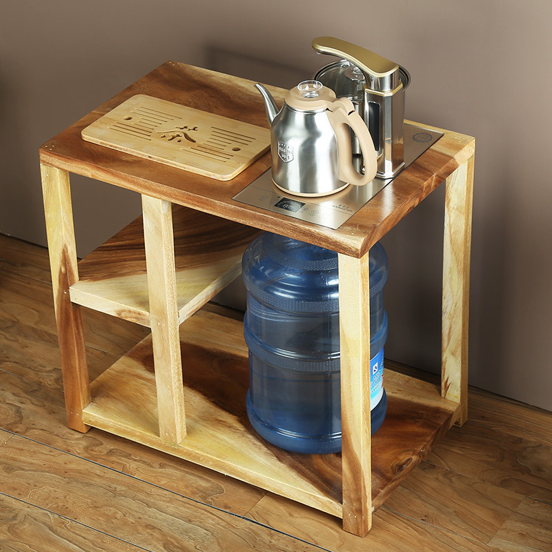 Removable walnut mini small coffee table tea table small apartment tea tray boiling water set solid wood tea table tea water rack