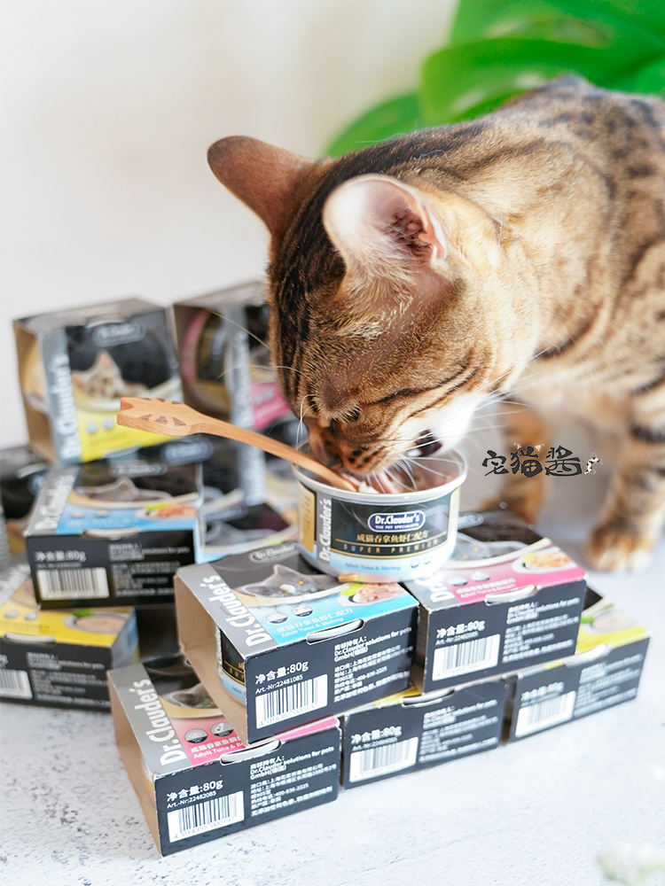 House Cat Sauce Dr.Clauders Claude Doctor thành một con mèo Cat Chicken Salmon Cat Cat Cat đóng hộp 80g - Đồ ăn nhẹ cho mèo hạt mèo catsrang