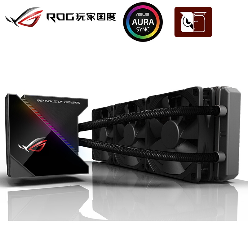 ASUS ROG GROG 360 integrated water cooled radiator owls industrial fan ARGB sound light synchronization OLED