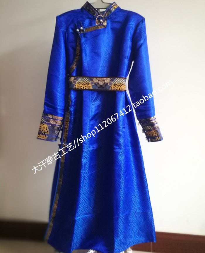 Mongolian Robe Women's Pure Color Stage Performance Gift Instrument Ethnic Wind Clothing Mongolian Wedding Daily Dress Blue New