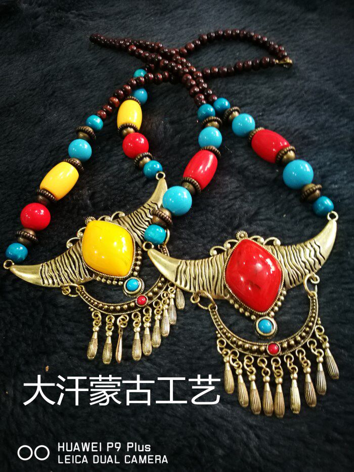 Necklace Mongolian necklace necklace Inner Mongolia handicraft necklace ethnic retro style necklace two pieces of batch