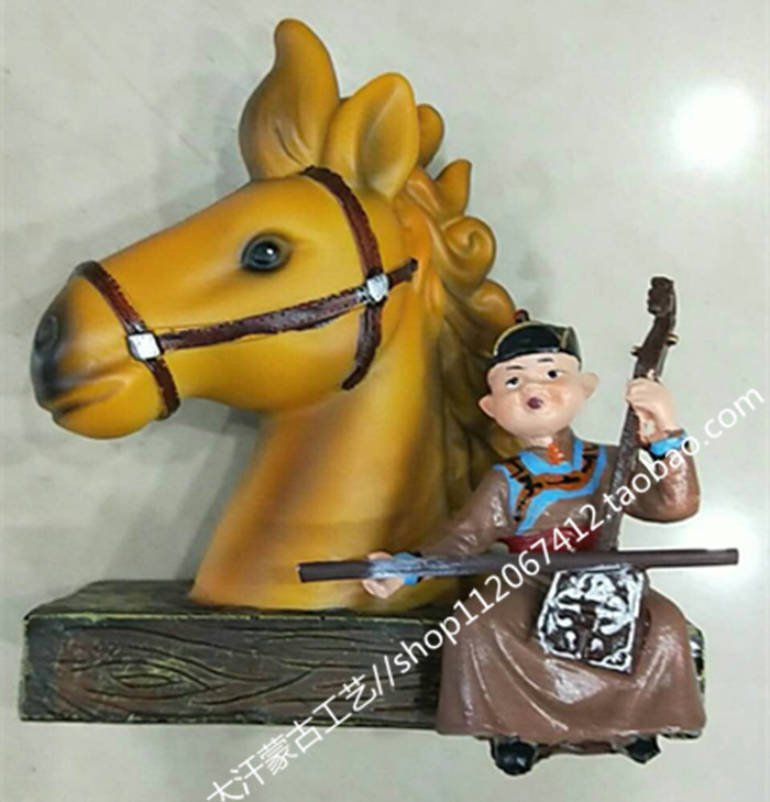 Mongolia Ornament Resin Modeling Ornament Inner Mongolia Style Ornament Horse Head Wheel Bow and Arrow Ornament