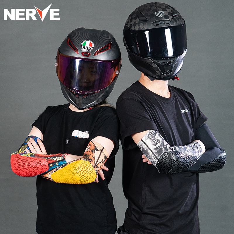 NERVE Nev locomotive riding anti-fall sleeve protective elbow electric car Summer ice sleeve breathable sun protection locomotive