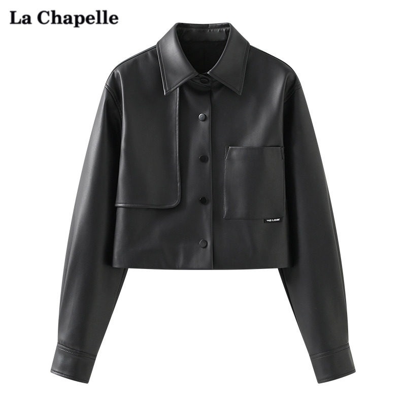 La Chapelle black coat woman short - style thin design jacket