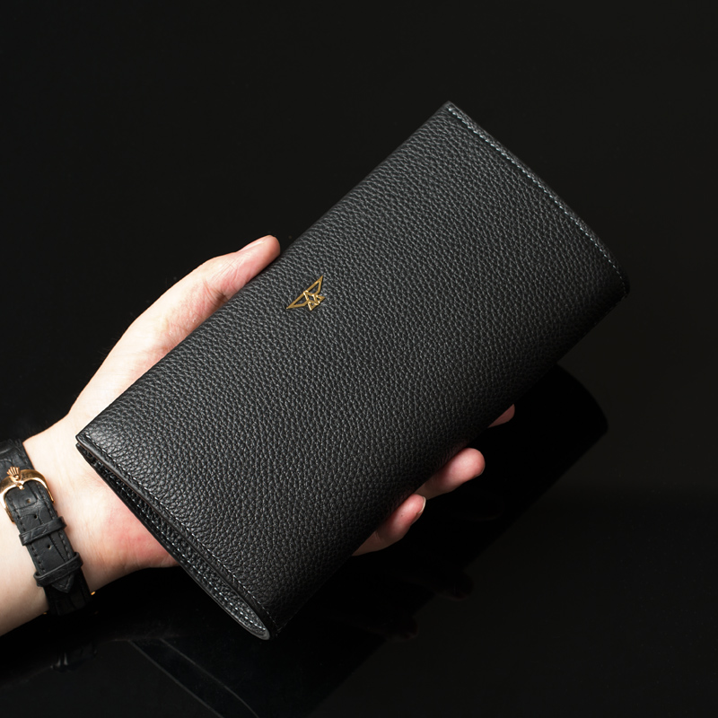 Leather small handbag Men's clutch Small soft leather men's wallet Men's long simple wallet Mobile phone bag Men's bag