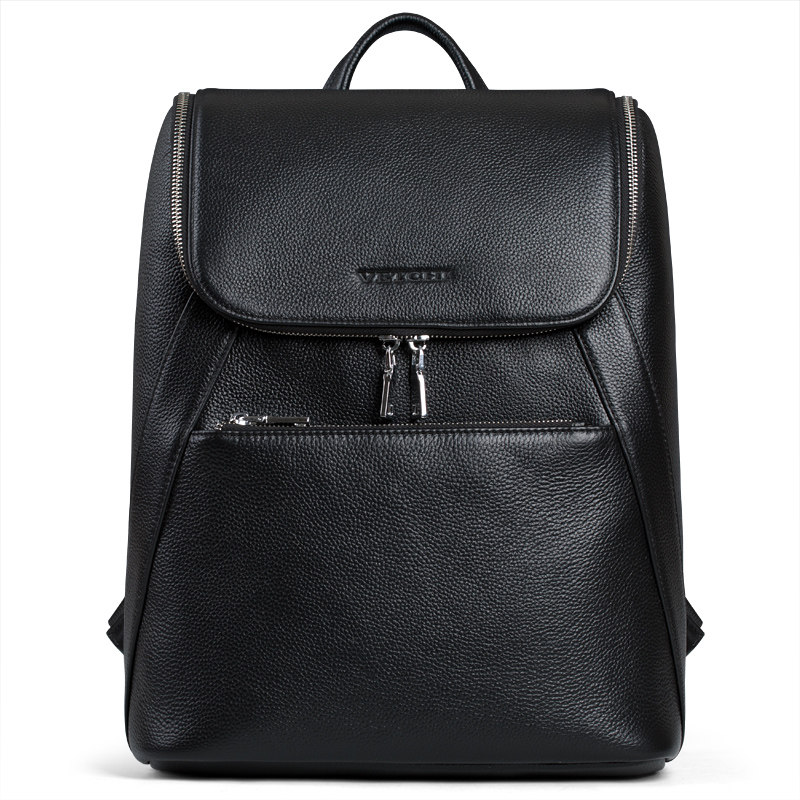 Double Shoulder Bag Men Genuine Leather Large Capacity Tide Card Casual Travel Men's Bag Cow Leather Students School Bag Notes Computer Bag