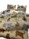 Childlike Graffiti Zoo Bed Cotton Pure Four-piece Set 1.5m1.8m Apartment Cotton Sheets and Quilt Covers three-pieces