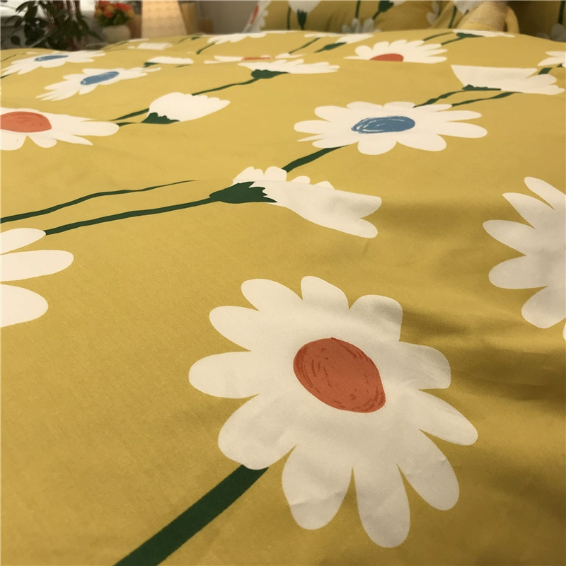 Mỹ phong cách mục vụ hoa cúc bốn mảnh phù hợp với bông 100m cotton 1,5m 1,8 m chăn trải giường lanh hoa - Bộ đồ giường bốn mảnh