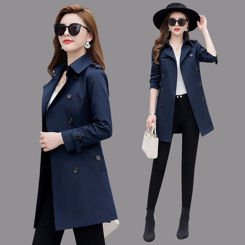 Windbreaker women's mid-length version of the small 2022 autumn new Korean version of the temperament self-cultivation popular British style spring and autumn coat