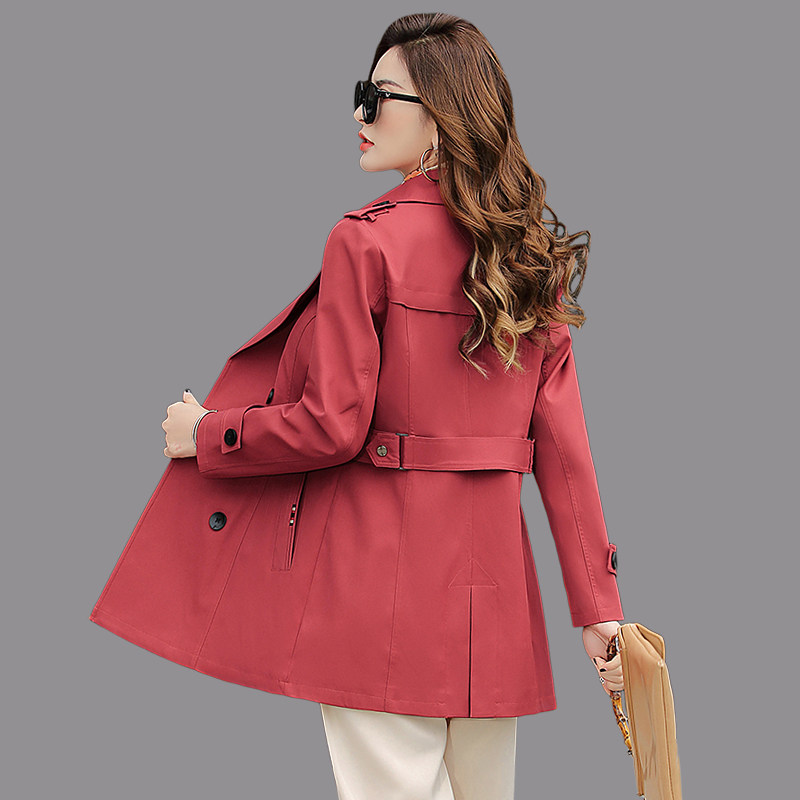 Windbreaker women's mid-length small size 2022 new spring and autumn waist waist slimming popular temperament coat women this year