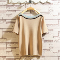 t-shirt female summer new short sleeve loose sleeve head lined with ice wire weaseling womens fashion thin Korean version blouse