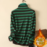 Бархатный демисезонный утепленный трикотажный свитер