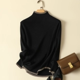 Приятный телу весенний трикотажный свитер, высокий воротник, 2024 года, в западном стиле
