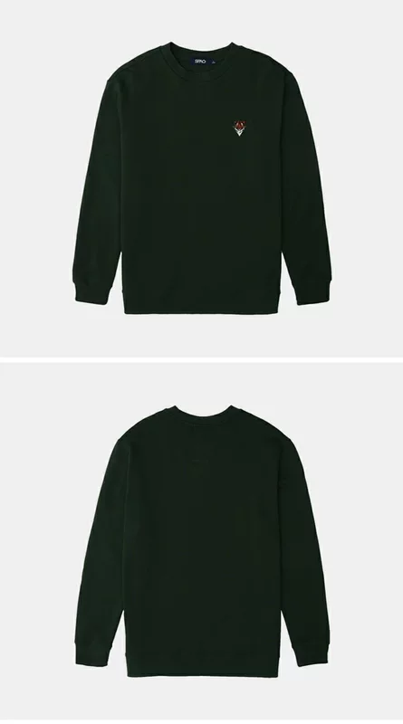 SPAO mùa thu đông mới áo len nam thời trang Hàn Quốc cổ tròn áo thun thêu hoạt hình áo len cộng với nhung SPMH84TH01