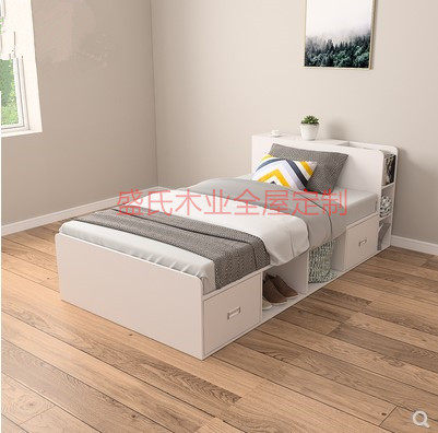Custom single bed bedroom tatami storage multifunctional storage bed 1 2 meters simple modern drawer bed box