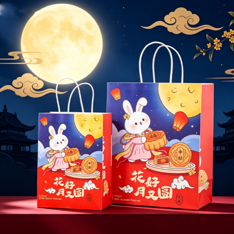 10-Pack Cartoon Birthday Gift Bags for the Start of School, Mid-Autumn Festival Paper Bags, Kindergarten Party Favors, Snack Tote Paper Bags