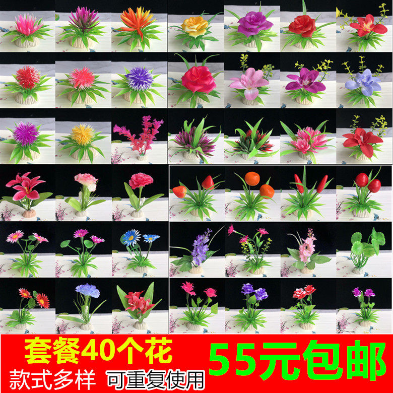 Hotel restaurant mood dishes decoration simulation flowers and herbs creative plate decoration cold dishes embellished with edge flower salmon sushi