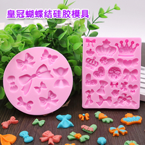 Crown bow styling flip sugar silicone mold cake ice cream decoration diy baking chocolate mold drops