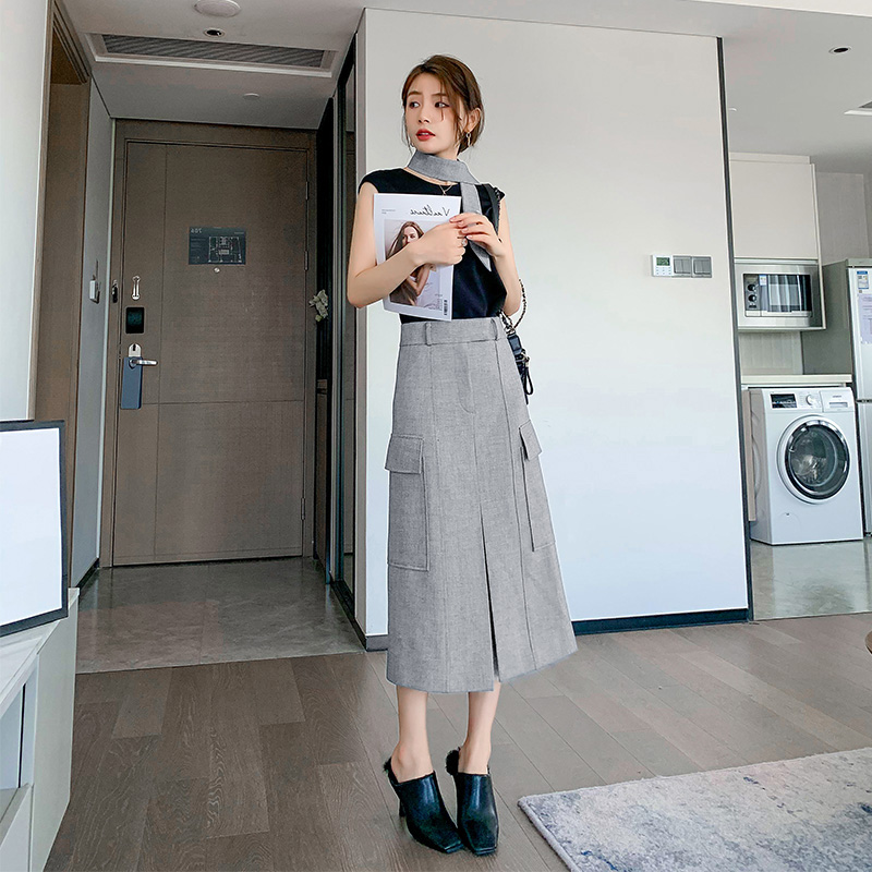 Simple big-name suit female 2022 summer new sleeveless fashion Western style small skirt two-piece summer