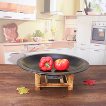  Carbon wood frame fish head pot Solid alcohol stove Fire pot Zhuge grilled fish stove Matching iron pot with classical wooden frame