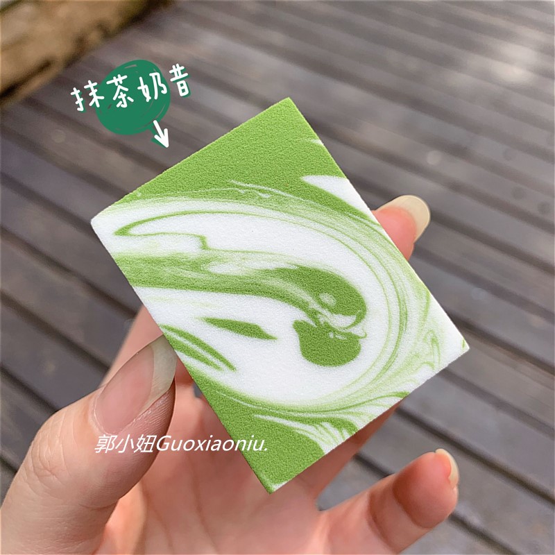 Guo Xiaoniu Matcha chocolate cube sponge puff meets water to become larger liquid foundation BB concealer makeup tool