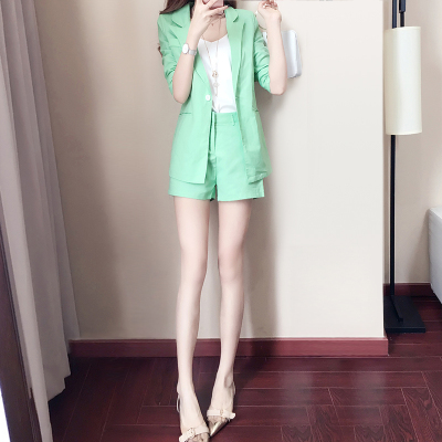 小心机bf晚晚风网红社会女神范高腰花苞洋气短裤俏皮两件套装女夏