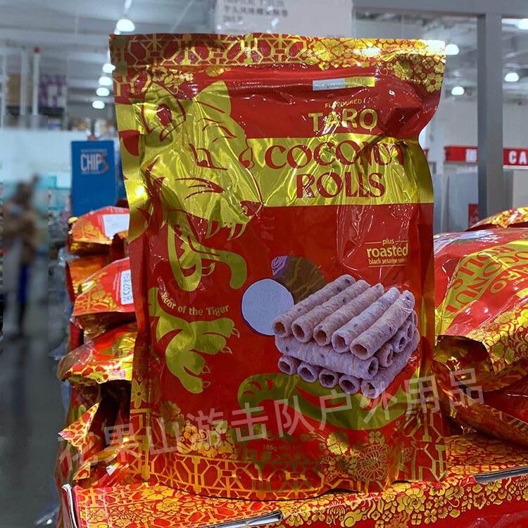 Costco Tropical fields Tepifield Coconut Milk Crisp Durian Taro Coconut Crisp Roll Sesame Coconut Fragrance