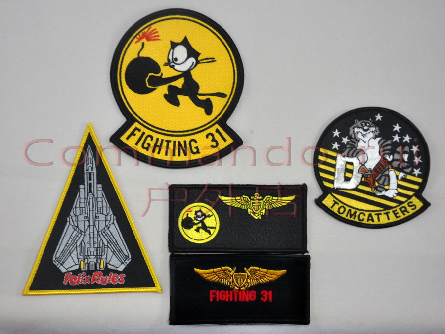 United States NAVY VF-31 male cat squadron F-14 Xiongcat TOMCAT Badge Badge 36P 45P MA1