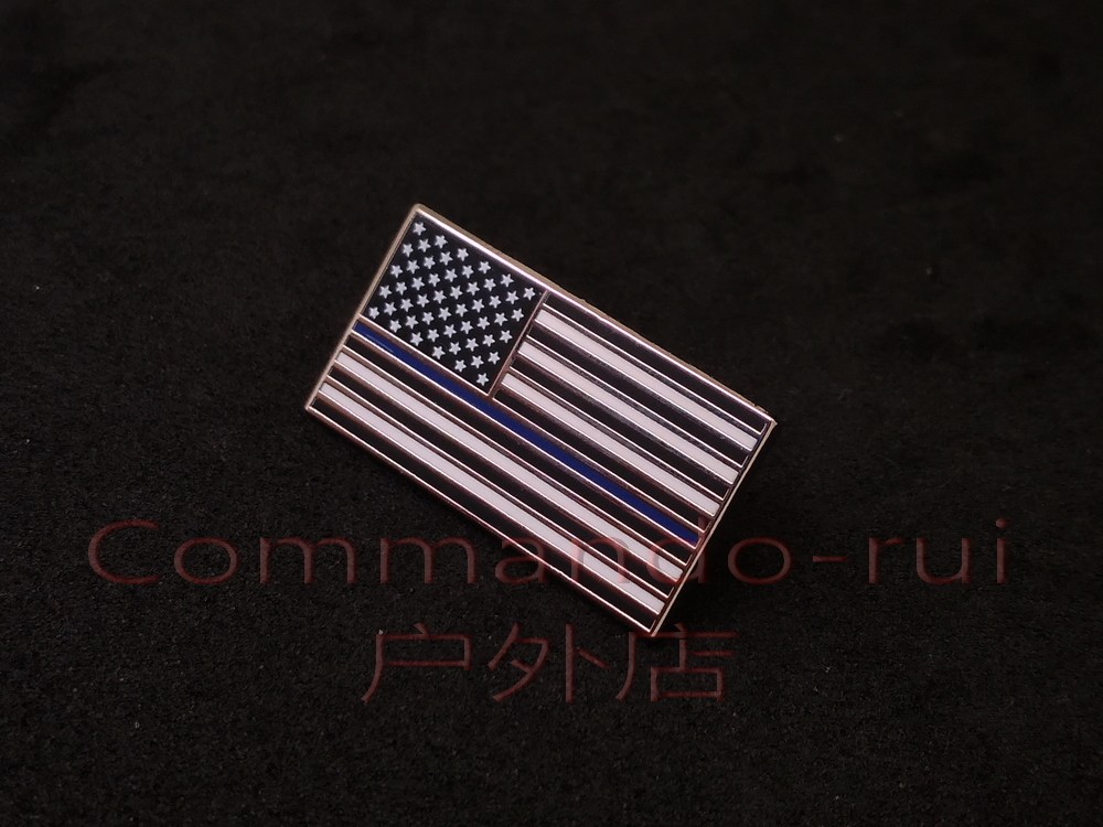 Fine blue line US flag metal badge brooch brooch Blue Lives Matter flag 