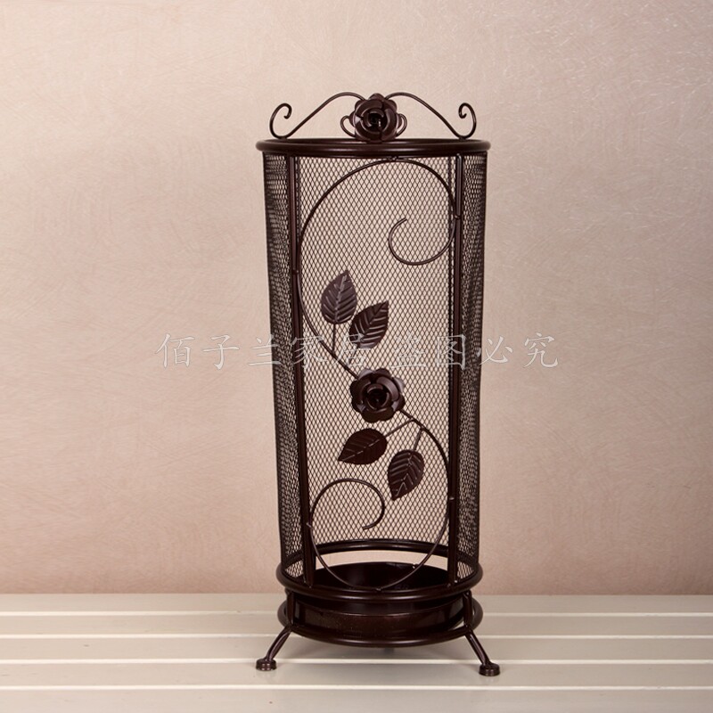 Baizilan special offer European-style household umbrella stand wrought iron umbrella stand foyer round storage umbrella bucket creative umbrella bucket