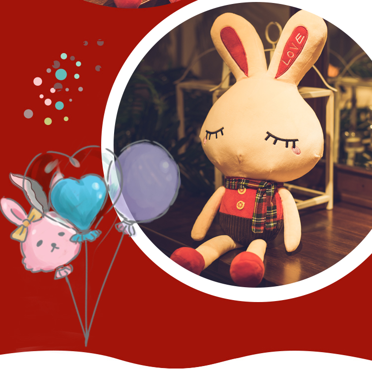 Ít thỏ trắng búp bê giường thỏ đồ chơi sang trọng ngủ gối búp bê búp bê nữ dễ thương món quà sinh nhật búp bê - Đồ chơi mềm đồ chơi bé gái
