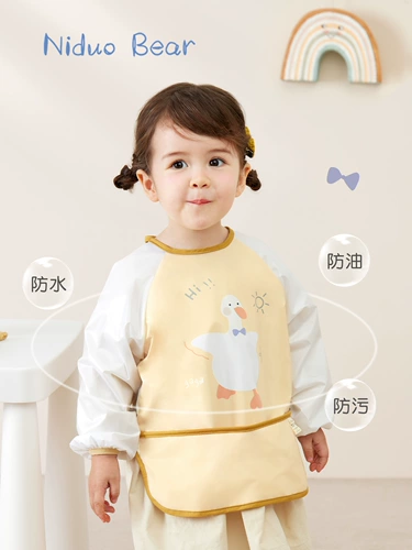 Детский слюнявчик подходит для мужчин и женщин для девочек, водонепроницаемый нагрудник, фартук, юбка на девочку для детского сада, анти-грязь, сзади на завязках, с карманом