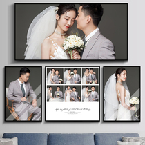 L wedding photos enlarged wall hanging washed photos plus crystal photo frame customized large size high-end metal frame production