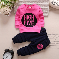 Girl Spring Clothing Suit Cartoon Children Spring Autumn Season Sports Suit Women Baby baby Long sleeves 1-2-3-year-old Chaoters