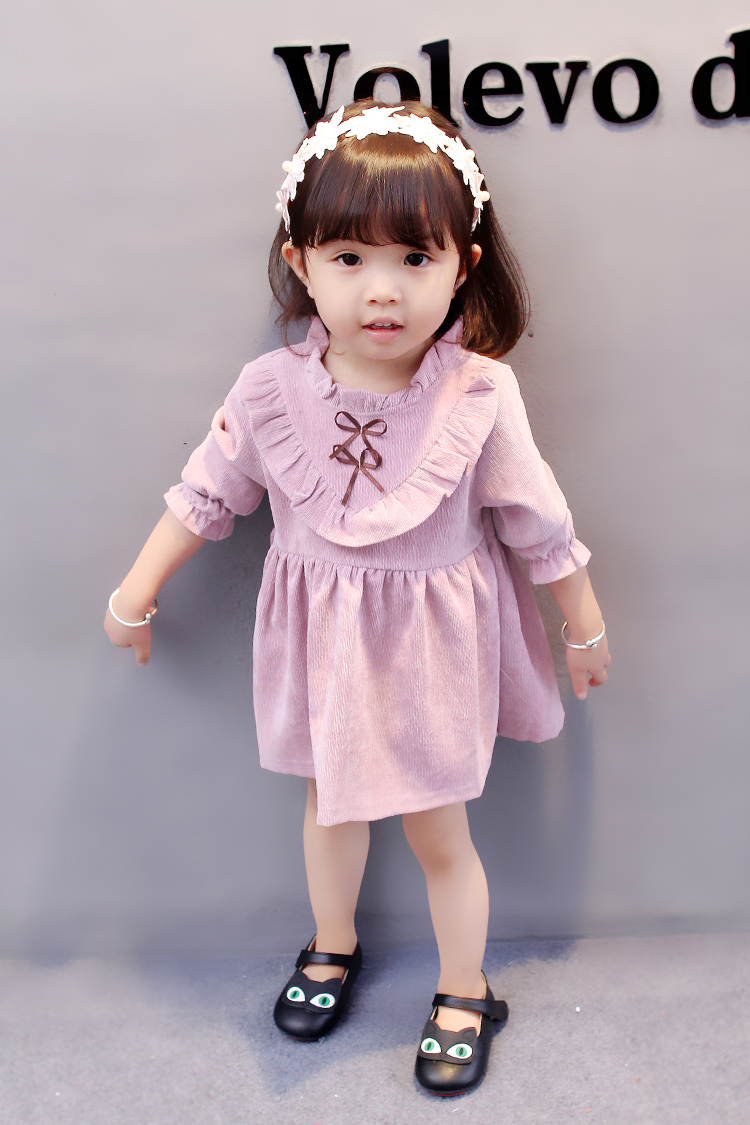 Bé gái mùa thu 2018 mới đầm dài tay dài 0-1-2-3 tuổi bé bé công chúa váy đầm thủy triều váy xinh cao cấp cho bé