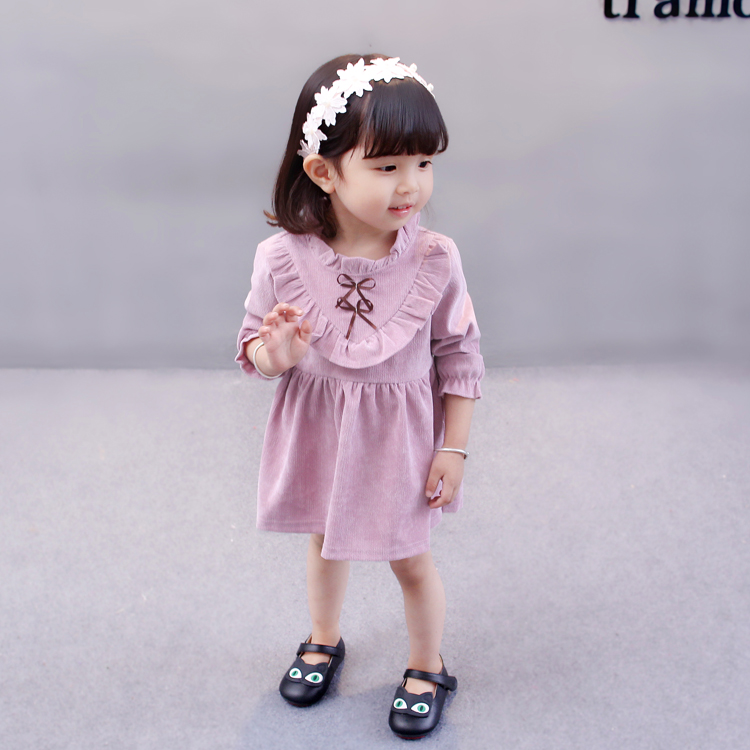 Bé gái mùa thu 2018 mới đầm dài tay dài 0-1-2-3 tuổi bé bé công chúa váy đầm thủy triều váy xinh cao cấp cho bé