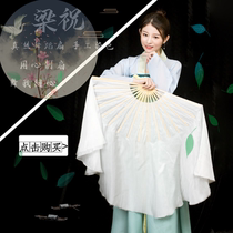 Silk double-sided lengthened white classical dance fan Dance fan Shengshi Hongzi Snow Plum classical dance Butterfly lovers fan