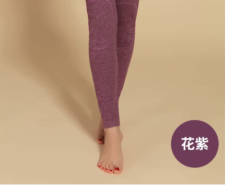 Mùa thu và mùa đông quần dày mùa thu cao len sandal cao su Đàn ông và phụ nữ quần dài quần cộng với phân bón để tăng đầu gối quần ấm quần giữ nhiệt nam thể thao